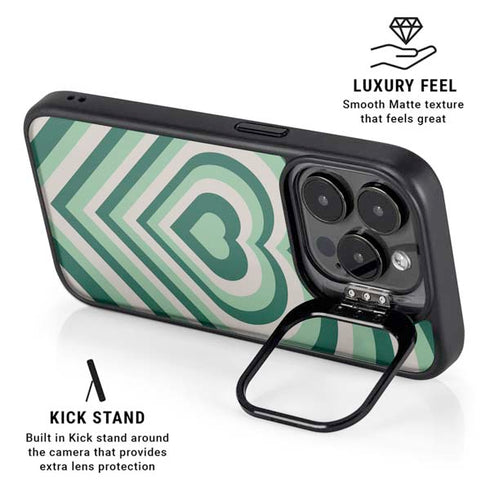 Lucky Heart Pattern iPhone 14 Pro Kickstand Case